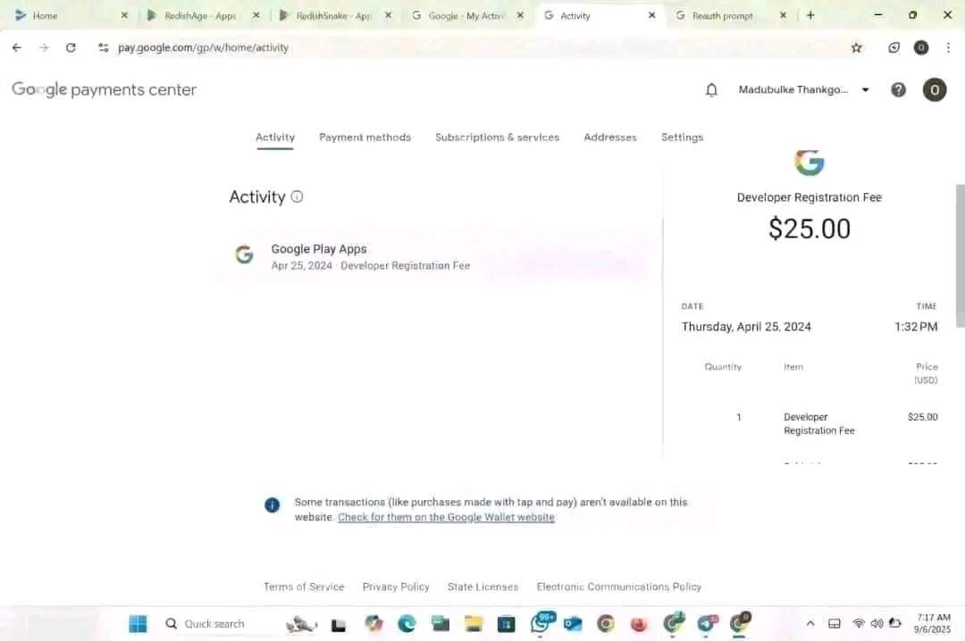 Google Play Console 2024 with 2 App