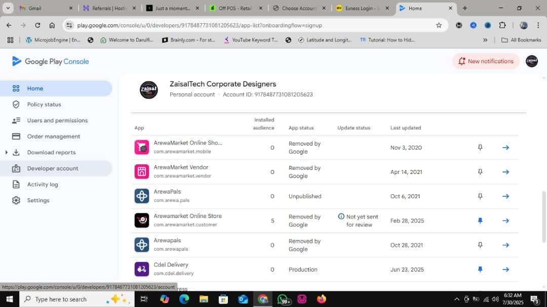 Google Play Console 2020