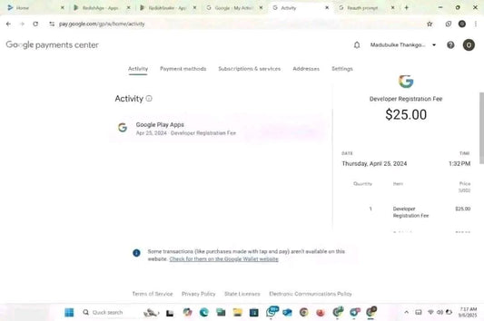 Google Play Console 2024 with 2 App